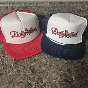 2 Vintage Capital Brand Dollywood Trucker Cap Hat Snapback Blue/red Mesh Back